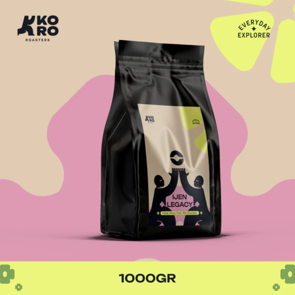 Ijen Legacy Indonesian specialty coffee beans by Koro Roasters Everyday Explorer series 1kg coffee bag