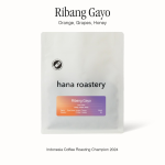 Ribang Gayo Indonesian specialty coffee beans by Hana Roastery with orange, grapes, and honey tasting notes