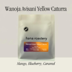 Wanoja Avisani Yellow Caturra Indonesian specialty coffee beans by Hana Roastery with mango, blueberry, and caramel tasting notes
