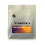 Wanoja Avisani Yellow Caturra Indonesian specialty coffee beans by Hana Roastery product pack without background
